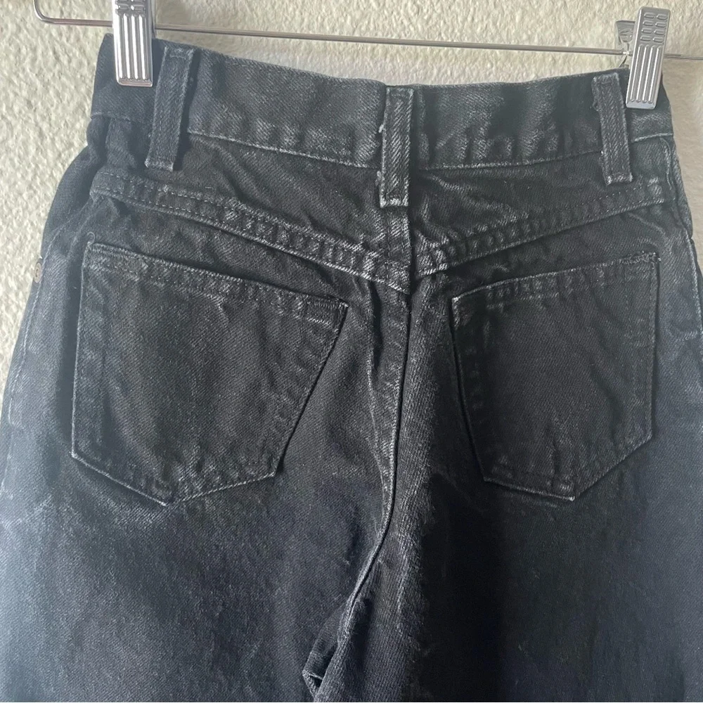 Vintage Curfew Tapered Jeans Girls 14 Slim (23x26) Black Distressed Cotton